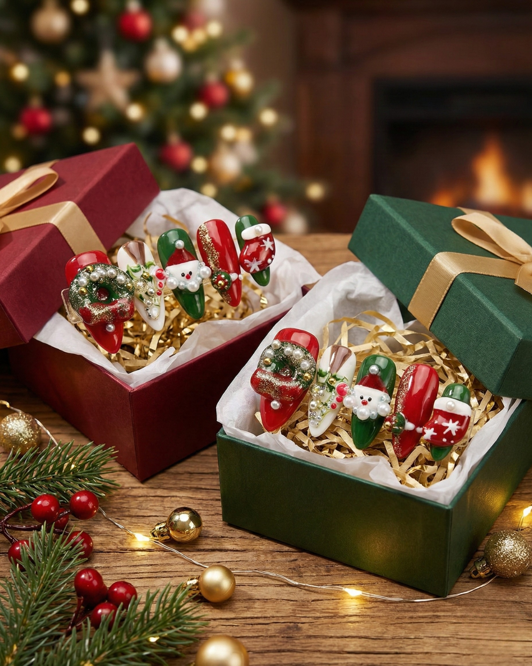 Glitify Christmas Handcrafted Nail Set