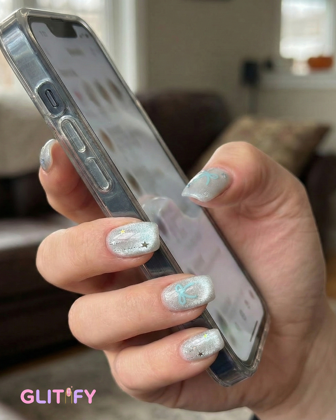 Glitify Silver Blue Butterfly Mist