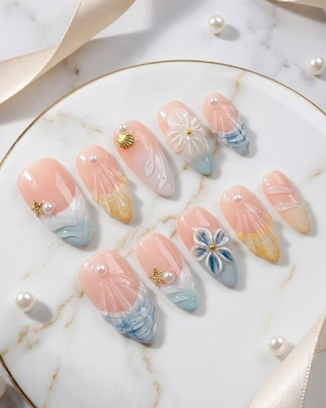 Glitify Seashell Breeze Nails