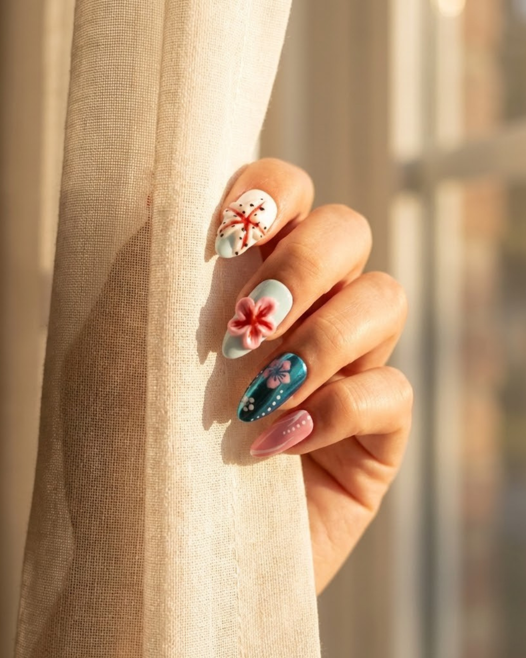 Glitify Coral Breeze • Cherry Blossom Shore Almond Set