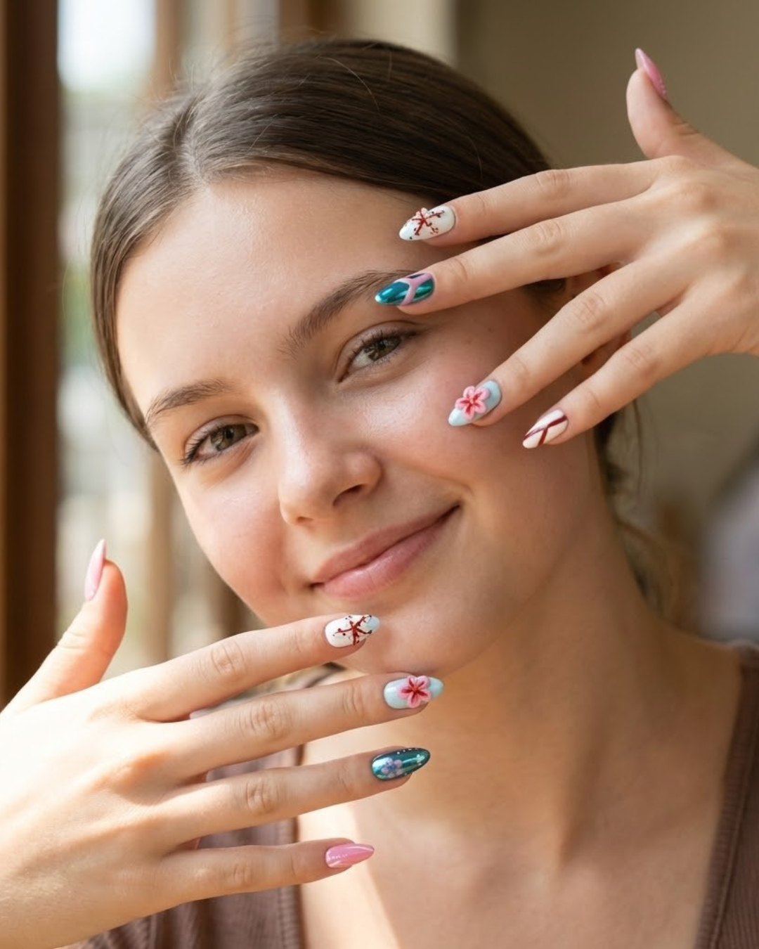 Glitify Coral Breeze • Cherry Blossom Shore Almond Set