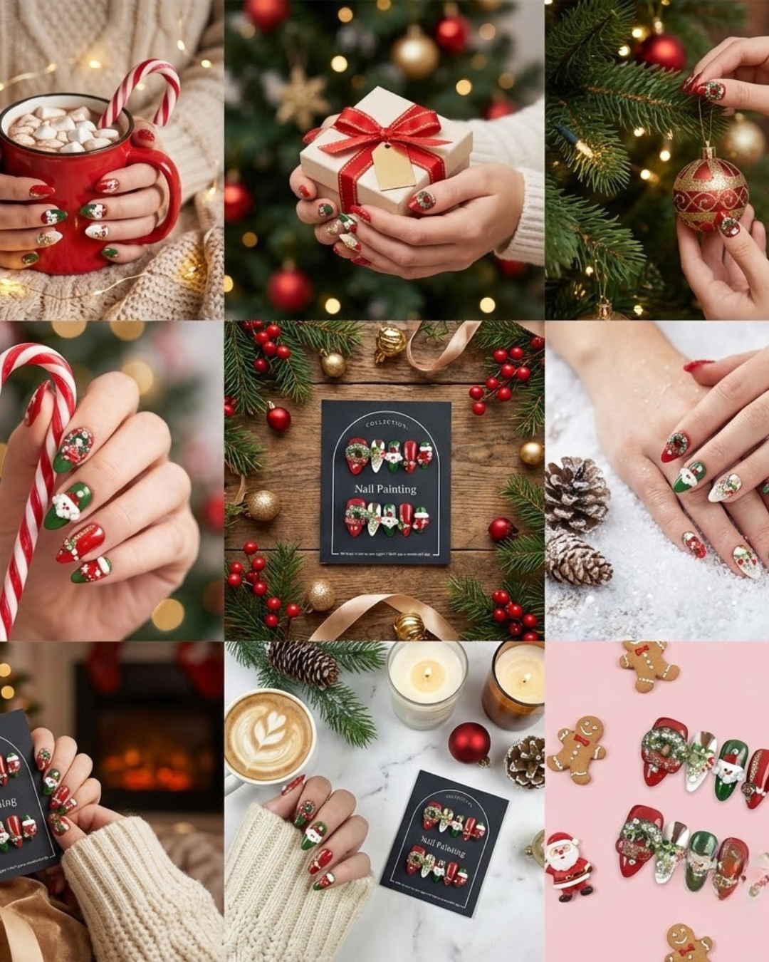Glitify Christmas Handcrafted Nail Set