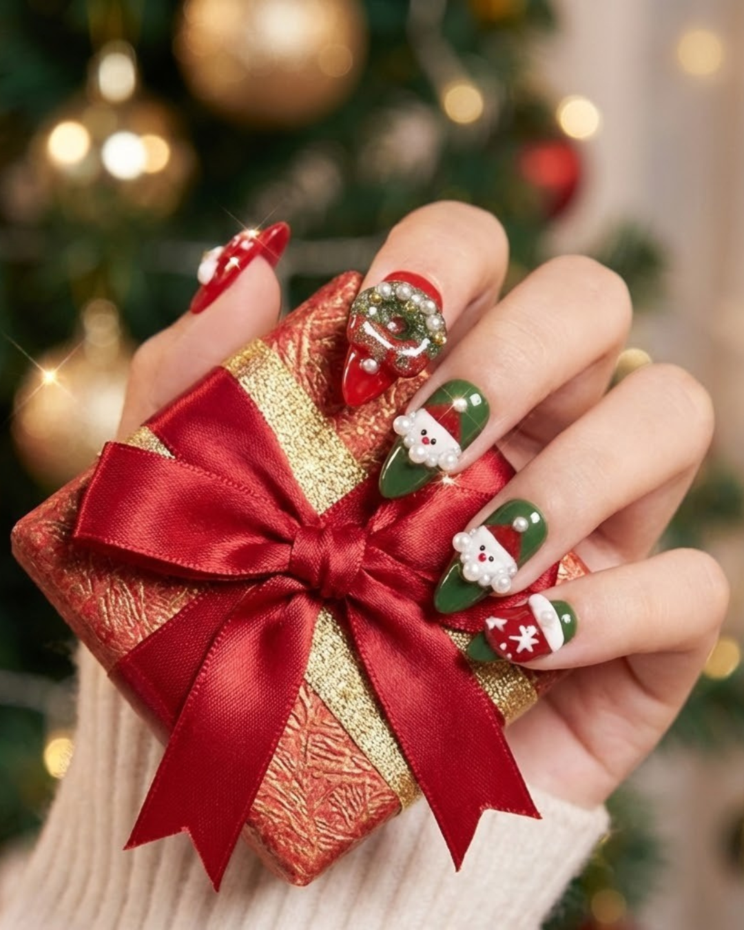 Glitify Christmas Handcrafted Nail Set