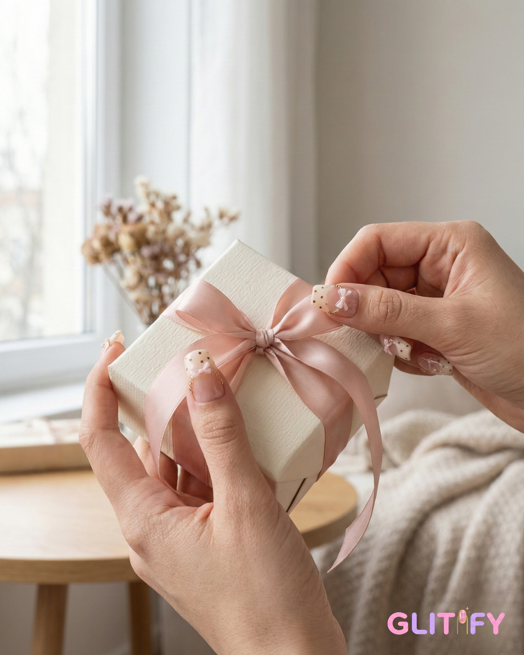 Glitify Pink Satin Sweet Star